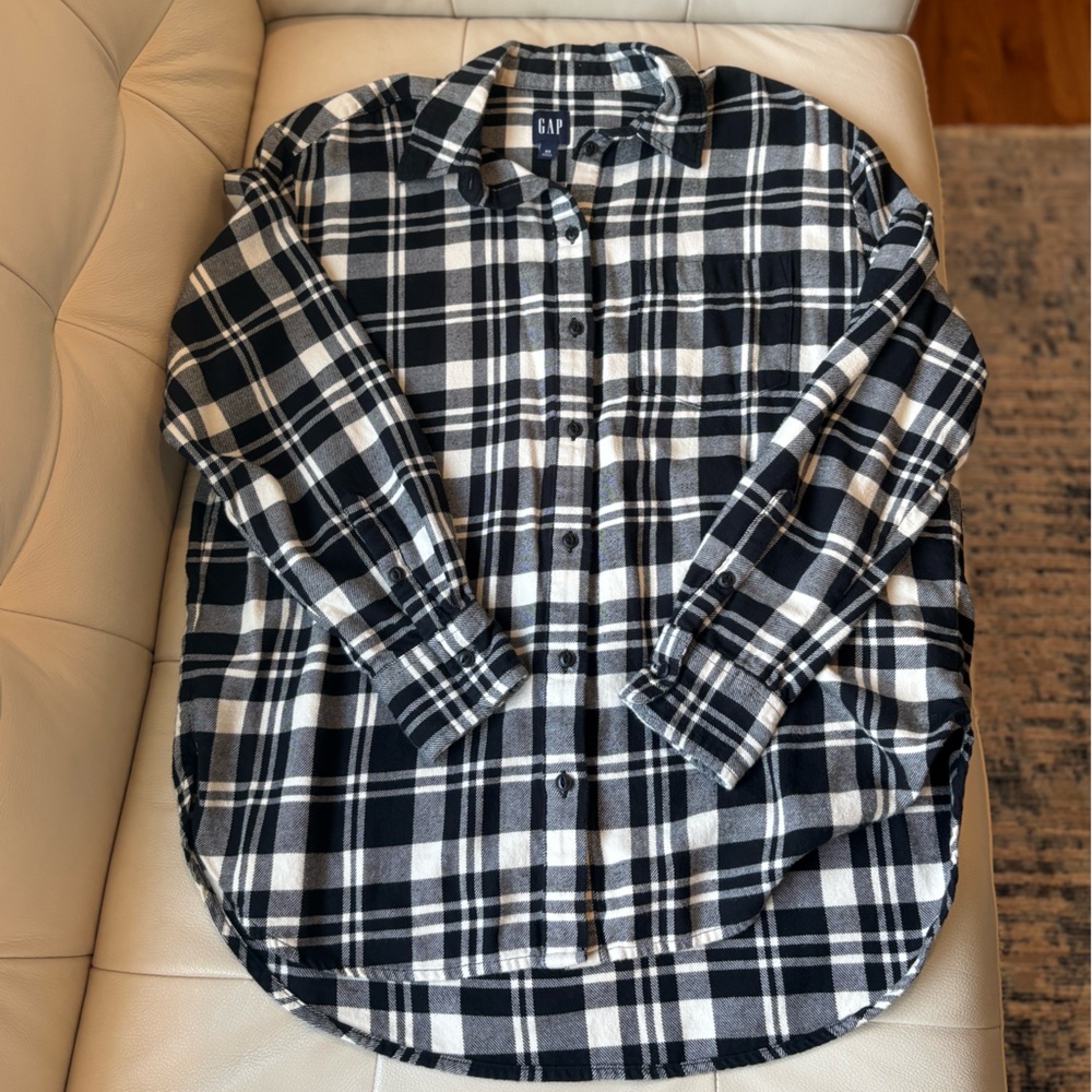 2 for $10 GAP Black and White Plaid Shirt